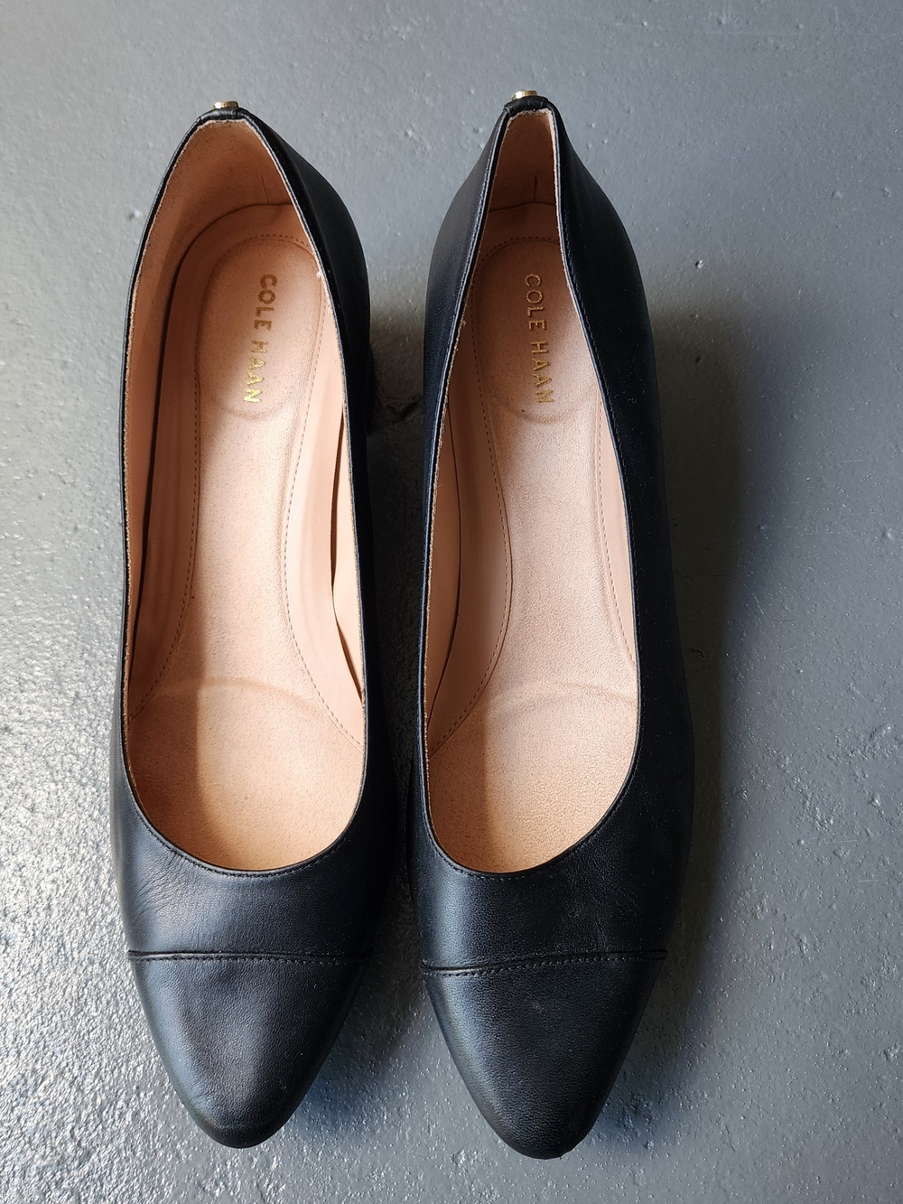 Cole Haan Grand.OS Block Heel Pump Women 10B Black Professional Comfort Casual
